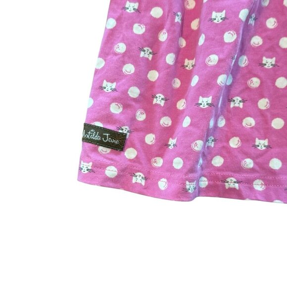 Matilda Jane Pink Kitty Cat Polka Dot Long Sleeve Baby Dress 12M Cotton Blend - Picture 4 of 7